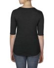 ANL6756 mély nyakkivágású 1/2 ujjú Női póló Anvil, Black-L