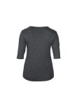 ANL6756 mély nyakkivágású 1/2 ujjú Női póló Anvil, Heather Dark Grey-L