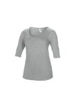 ANL6756 mély nyakkivágású 1/2 ujjú Női póló Anvil, Heather Grey-S