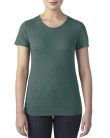 ANL6750 tri-blend környakas rövid ujjú Női póló Anvil, Heather Dark Green-XL