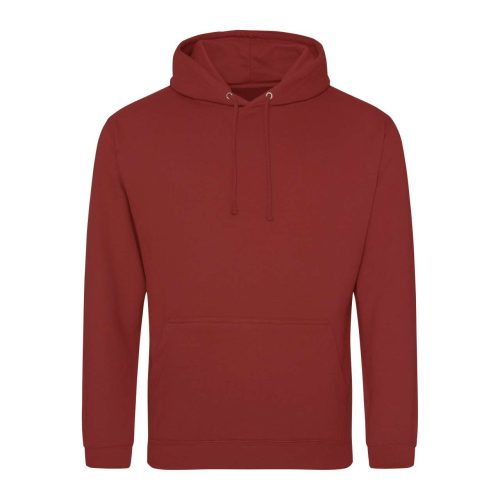 Just Hoods Uniszex laza szabású kapucnis pulóver AWJH001, Brick Red-2XL