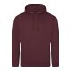 Just Hoods Uniszex laza szabású kapucnis pulóver AWJH001, Burgundy Smoke-2XL