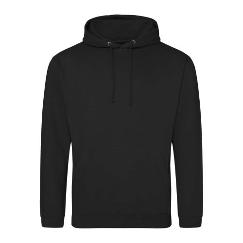 Just Hoods Uniszex laza szabású kapucnis pulóver AWJH001, Deep Black-L