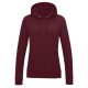 Just Hoods Női kapucnis pulóver bolyhozott belsővel AWJH001F, Burgundy-2XL