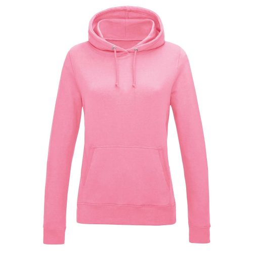 Just Hoods Női kapucnis pulóver bolyhozott belsővel AWJH001F, Candyfloss Pink-2XL