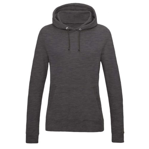 Just Hoods Női kapucnis pulóver bolyhozott belsővel AWJH001F, Charcoal-L