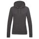 Just Hoods Női kapucnis pulóver bolyhozott belsővel AWJH001F, Charcoal-L