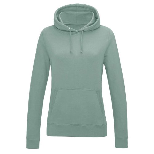 Just Hoods Női kapucnis pulóver bolyhozott belsővel AWJH001F, Dusty Green-XS