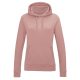 Just Hoods Női kapucnis pulóver bolyhozott belsővel AWJH001F, Dusty Pink-2XL