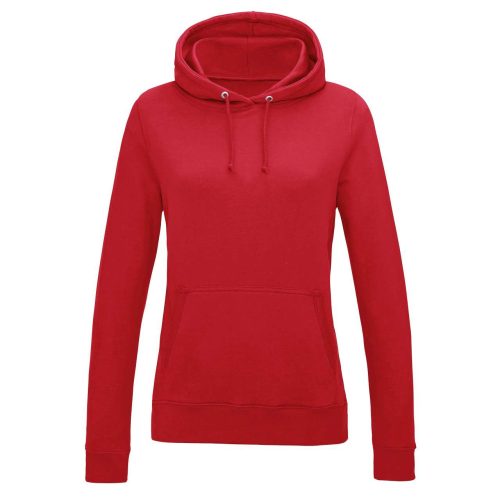 Just Hoods Női kapucnis pulóver bolyhozott belsővel AWJH001F, Fire Red-2XL