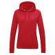 Just Hoods Női kapucnis pulóver bolyhozott belsővel AWJH001F, Fire Red-2XL