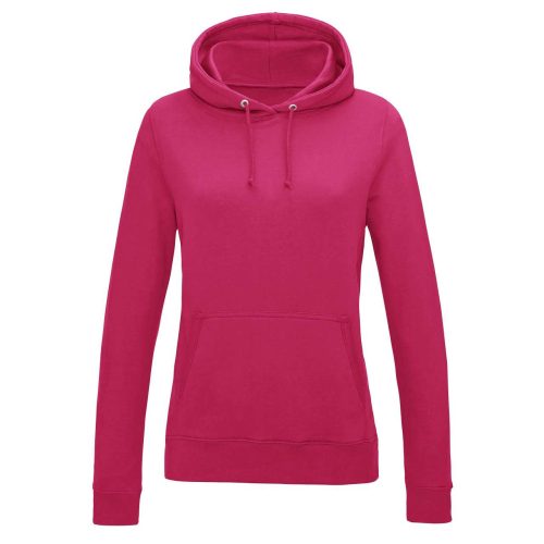 Just Hoods Női kapucnis pulóver bolyhozott belsővel AWJH001F, Hot Pink-2XL