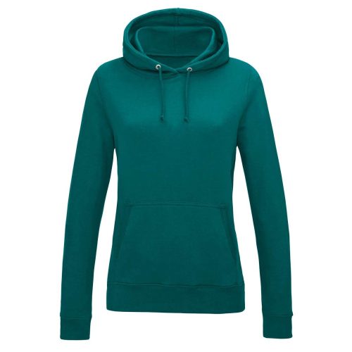 Just Hoods Női kapucnis pulóver bolyhozott belsővel AWJH001F, Jade-S