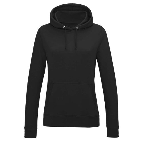 Just Hoods Női kapucnis pulóver bolyhozott belsővel AWJH001F, Jet Black-2XL