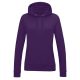 Just Hoods Női kapucnis pulóver bolyhozott belsővel AWJH001F, Purple-XS