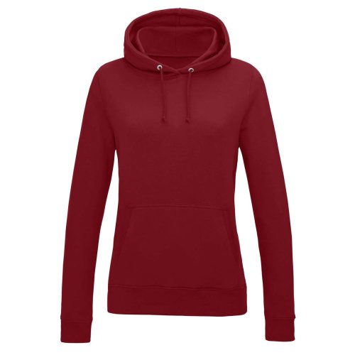 Just Hoods Női kapucnis pulóver bolyhozott belsővel AWJH001F, Red Hot Chilli-XS