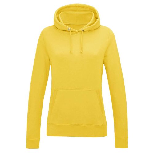 Just Hoods Női kapucnis pulóver bolyhozott belsővel AWJH001F, Sun Yellow-XS