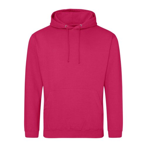 Just Hoods Uniszex laza szabású kapucnis pulóver AWJH001, Hot Pink-M