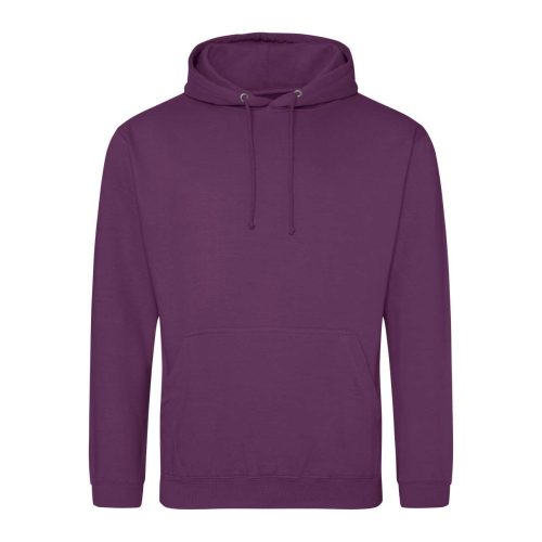 Just Hoods Uniszex laza szabású kapucnis pulóver AWJH001, Plum-2XL