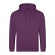 Just Hoods Uniszex laza szabású kapucnis pulóver AWJH001, Plum-2XL