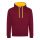 Just Hoods Uniszex kapucnis pulóver  kontrasztos színű kapucni béléssel AWJH003, Burgundy/Gold-2XL