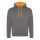 Just Hoods Uniszex kapucnis pulóver  kontrasztos színű kapucni béléssel AWJH003, Charcoal/Orange Crush-2XL