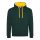 Just Hoods Uniszex kapucnis pulóver  kontrasztos színű kapucni béléssel AWJH003, Forest Green/Gold-2XL