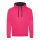 Just Hoods Uniszex kapucnis pulóver  kontrasztos színű kapucni béléssel AWJH003, Hot Pink/French Navy-L