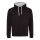 Just Hoods Uniszex kapucnis pulóver  kontrasztos színű kapucni béléssel AWJH003, Jet Black/Heather Grey-M