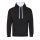 Just Hoods Uniszex kapucnis pulóver  kontrasztos színű kapucni béléssel AWJH003, Jet Black/Arctic White-2XL