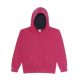 Just Hoods Gyerek kapucnis pulóver  kontrasztos színű kapucni béléssel AWJH003J, Hot Pink/French Navy-9/11