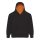 Just Hoods Gyerek kapucnis pulóver  kontrasztos színű kapucni béléssel AWJH003J, Jet Black/Orange Crush-5/6