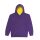 Just Hoods Gyerek kapucnis pulóver  kontrasztos színű kapucni béléssel AWJH003J, Purple/Sun Yellow-12/13