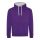 Just Hoods Uniszex kapucnis pulóver  kontrasztos színű kapucni béléssel AWJH003, Purple/Heather Grey-2XL