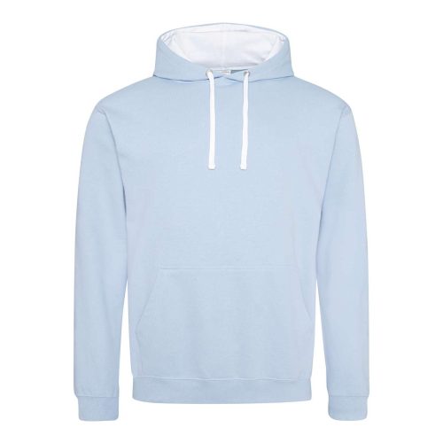 Just Hoods Uniszex kapucnis pulóver  kontrasztos színű kapucni béléssel AWJH003, Sky Blue/Arctic White-2XL