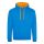 Just Hoods Uniszex kapucnis pulóver  kontrasztos színű kapucni béléssel AWJH003, Sapphire Blue/Orange Crush-2XL