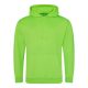 Just Hoods  élénk színű unisex kapucnis pulóver AWJH004, Electric Green-2XL