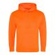 Just Hoods  élénk színű unisex kapucnis pulóver AWJH004, Electric Orange-2XL