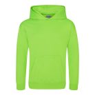 Just Hoods Gyerek  élénk színű kapucnis  pulóver AWJH004J, Electric Green-7/8