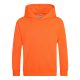 Just Hoods Gyerek  élénk színű kapucnis  pulóver AWJH004J, Electric Orange-12/13