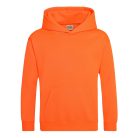 Just Hoods Gyerek  élénk színű kapucnis  pulóver AWJH004J, Electric Orange-3/4