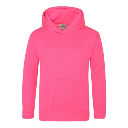 Just Hoods Gyerek  élénk színű kapucnis  pulóver AWJH004J, Electric Pink-5/6