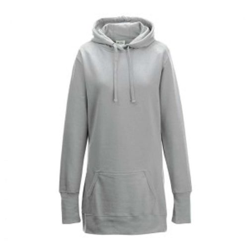 Just Hoods hosszított fazonú Női kapucnis pulóver AWJH005, Heather Grey-L