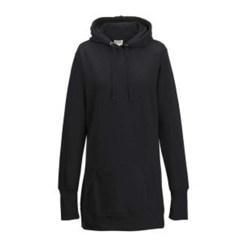 Just Hoods hosszított fazonú Női kapucnis pulóver AWJH005, Jet Black-S