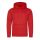 Just Hoods Uniszex poliészter sport kapucnis pulóver AWJH006, Fire Red-2XL