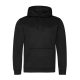 Just Hoods Uniszex poliészter sport kapucnis pulóver AWJH006, Jet Black-2XL