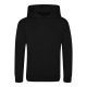 Just Hoods Gyerek poliészter sport kapucnis pulóver AWJH006J, Jet Black-L