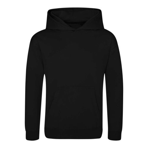 Just Hoods Gyerek poliészter sport kapucnis pulóver AWJH006J, Jet Black-XS