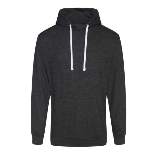 Just Hoods Uniszex vékony könnyű kapucnis pulóver AWJH008, Black Heather-M