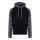 Just Hoods Uniszex raglános kétszínű kapucnis pulóver AWJH009, Solid Black/Black Camo-2XL